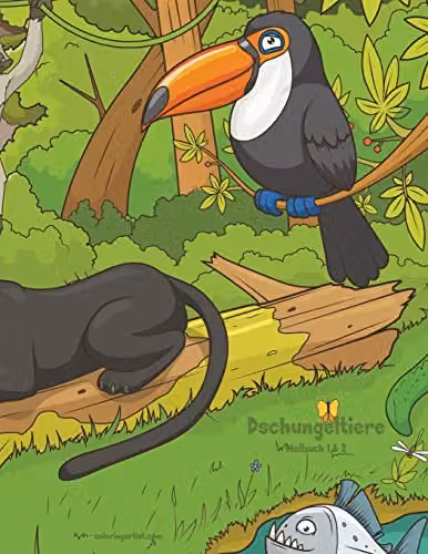 Createspace Jungle Animals Colouring Books 1 & 2, Multicolour