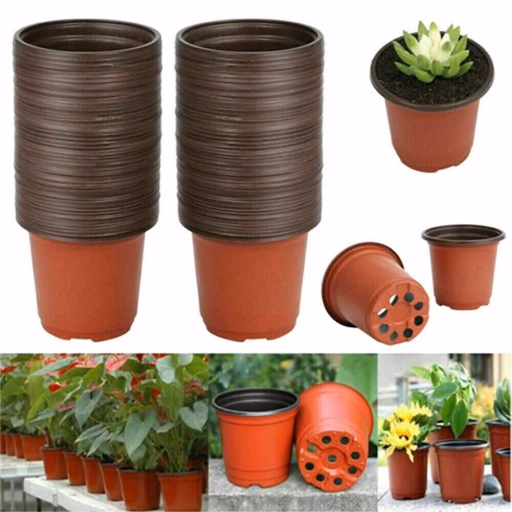 SPETLEK 100 Pieces Brown Plastic Plant Pots for Indoor and Ornamental Gardens – 2