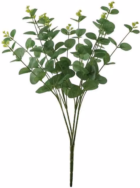 Kingsbury Gifts Artificial Green Eucalyptus Bush, Height: 46 cm