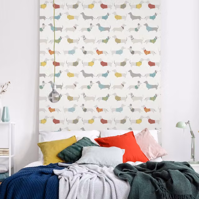 Muriva Animal Print Wallpaper in Multicolour and White