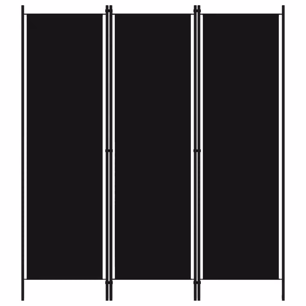 Berkfield Home Practical 3-Panel Room Divider, Black, W: 150 cm, H: 180 cm – 2