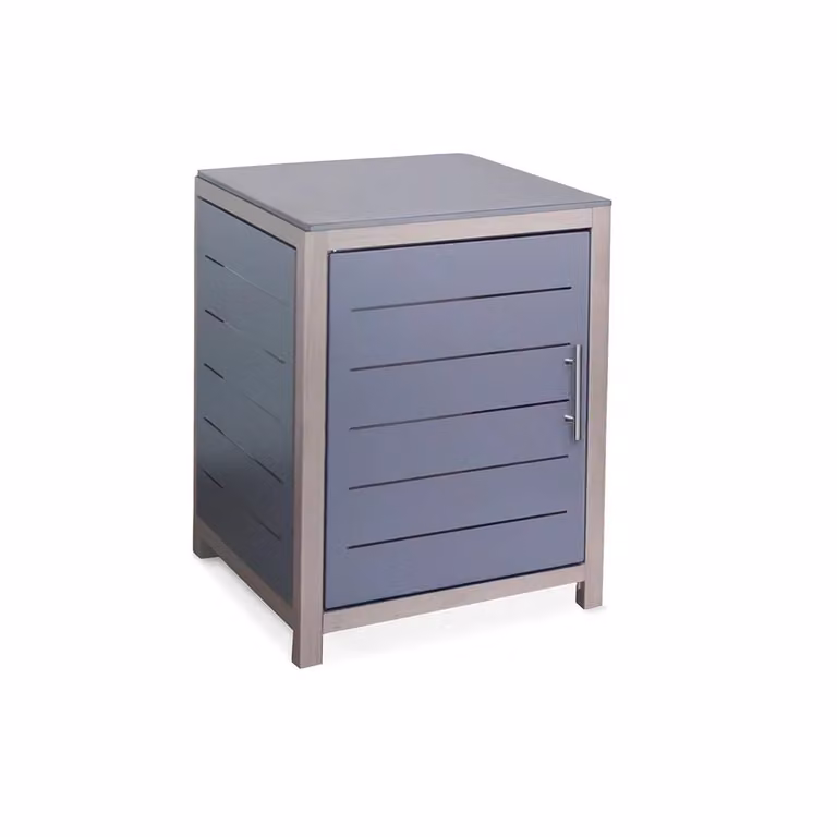 Leisure Grow Savannah Birch Deluxe Outdoor Kitchen Square Unit in Grey Aluminium and Metal