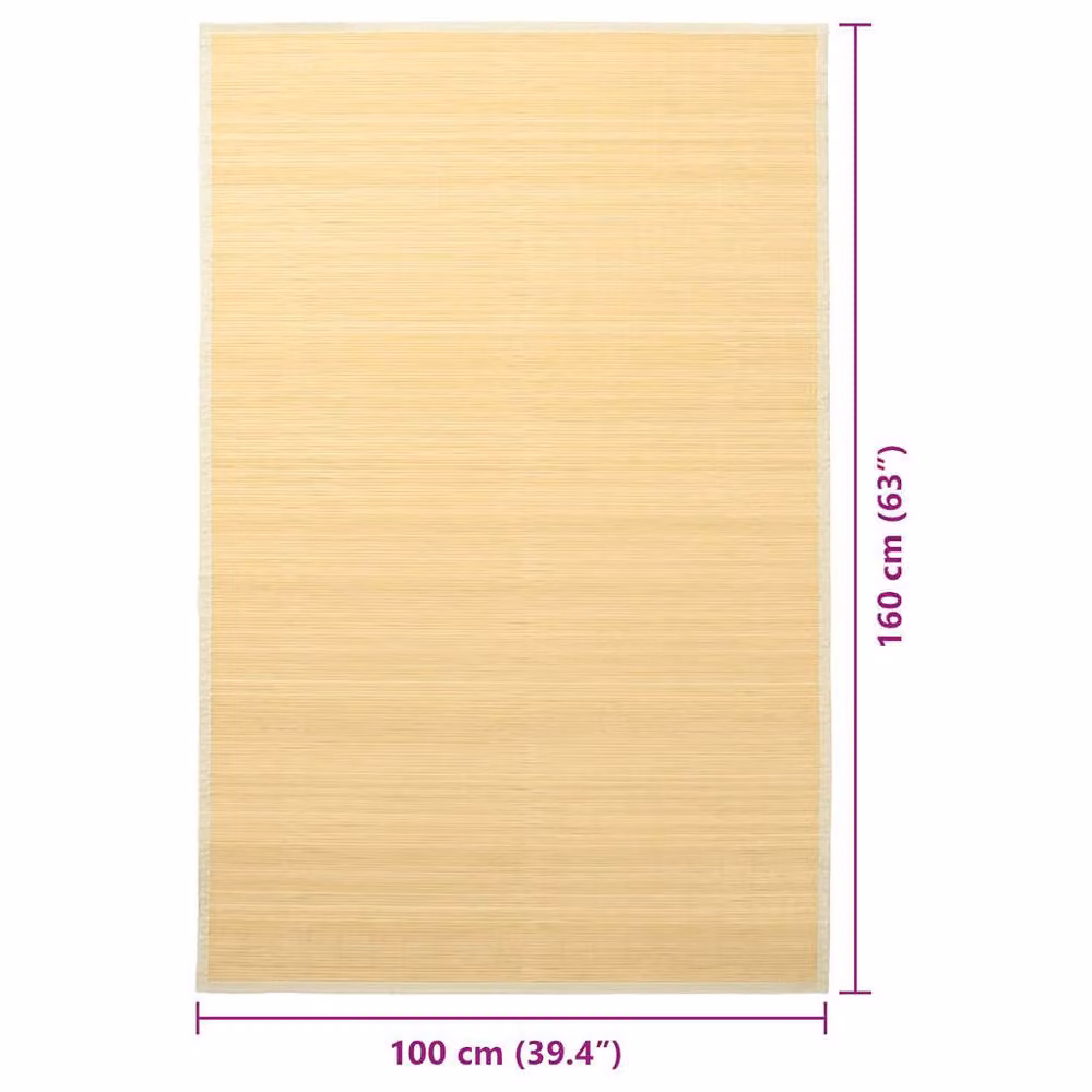 Berkfield Home Round Bamboo Rug in Sand and Beige, Diameter: 100 cm – 2