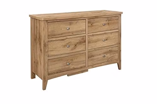 Birlea Hampstead 6 Drawer Chest in Oak Brown, W/D/H: 115 x 78 x 40 cm – 1