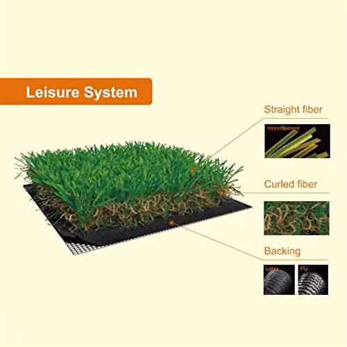 WALPLUS Artificial Grass Rug, Green, W: 100 cm, D: 80 cm, 20mm Pile – 3