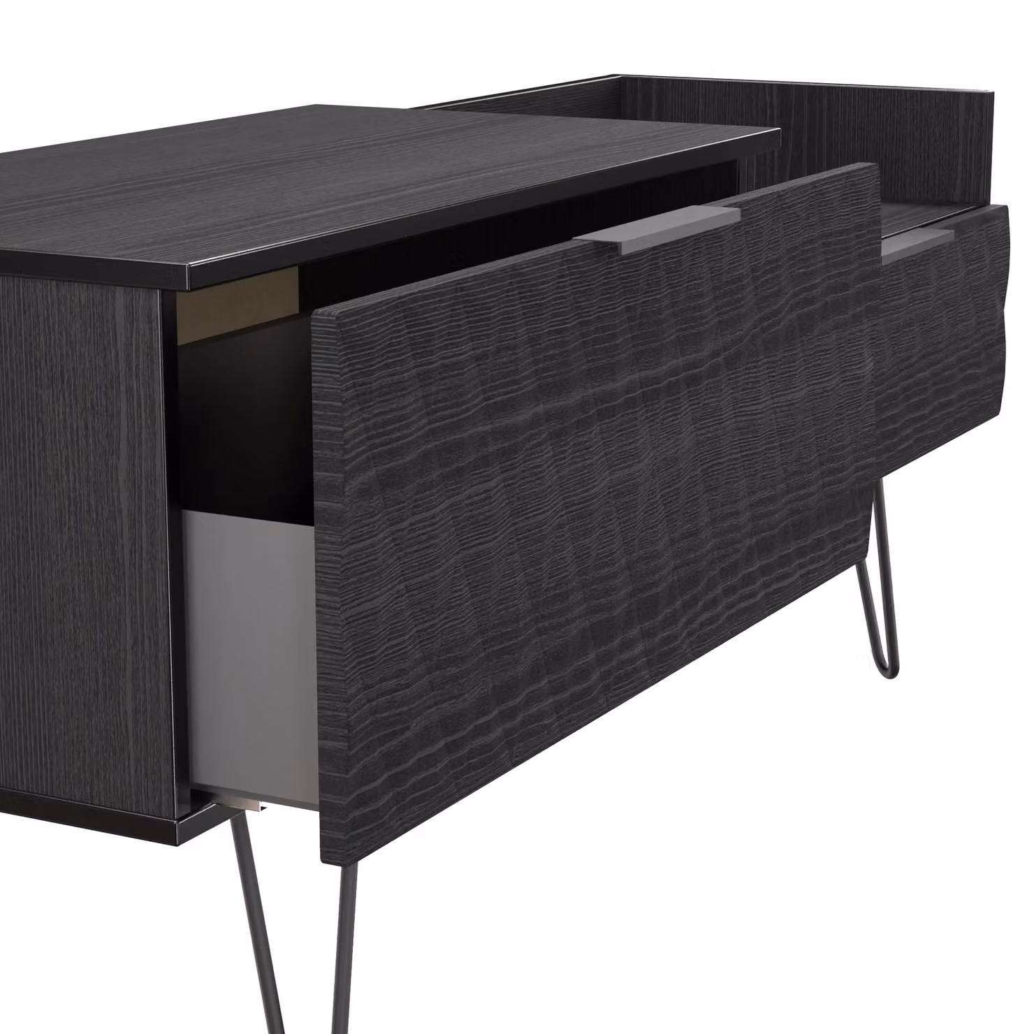 2 U Islay Ready Assembled Modern 2 Drawer Coffee TV Unit in Black – 4