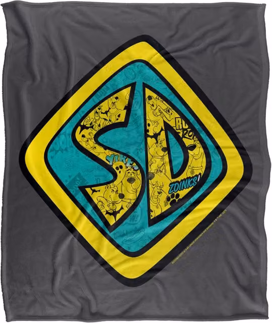 Warner Bros. Scooby Doo Sd Badge Super Soft Fleece Throw Blanket, Multicolour, W: 152.0 cm, D: 127.0 cm – 6