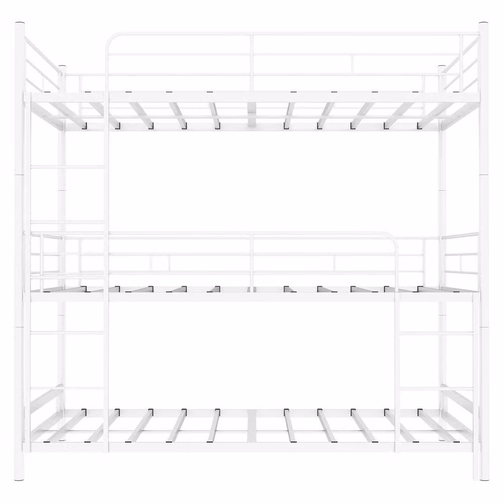 STILVORA Modern Metal Junior Bed Frame in White, W/D/H: 91.44 x 191.0 x 27.0 cm – 2