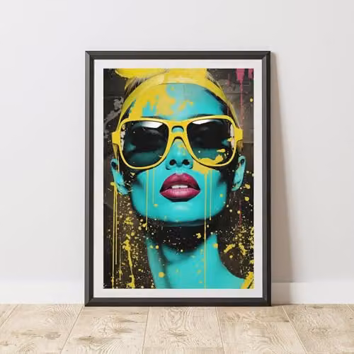 60 Second Makeover Woman With Glasses Pop Art Paper Poster, Multicolour, A3
