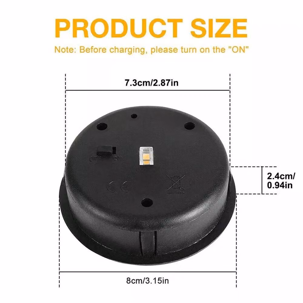 SPETLEK 4-Piece Replacement Solar Light Tops with Warm White LED in Black – 2