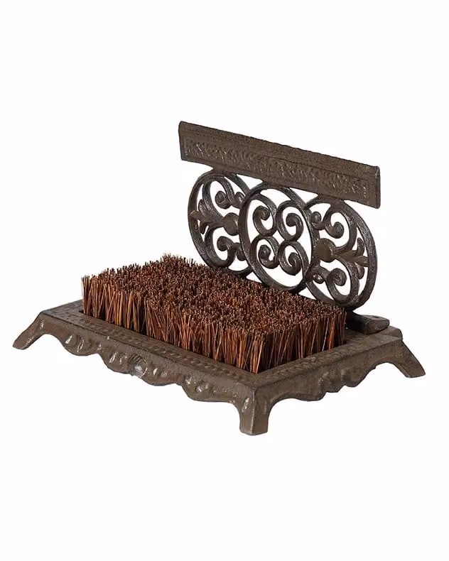 Dibor Traditional Cast Iron Ornate Outdoor Garden Boot Brush and Scraper in Brown – 2