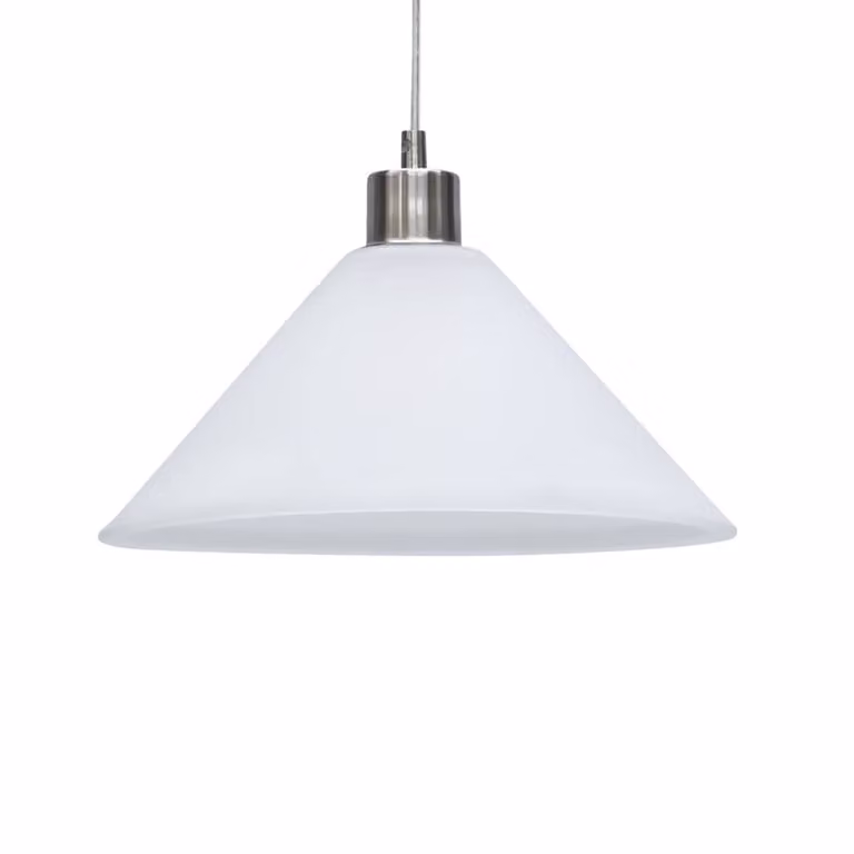 First Choice Lighting Fenton Tapered Frosted Glass Easy Fit Pendant Light Shade in White