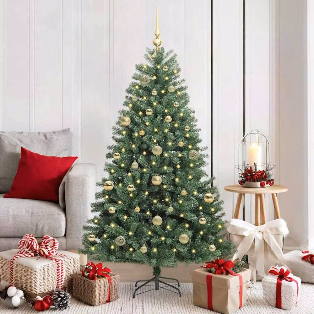 Berkfield Home Realistic Artificial Hinged Christmas Tree, Green, Height: 150 cm – 2