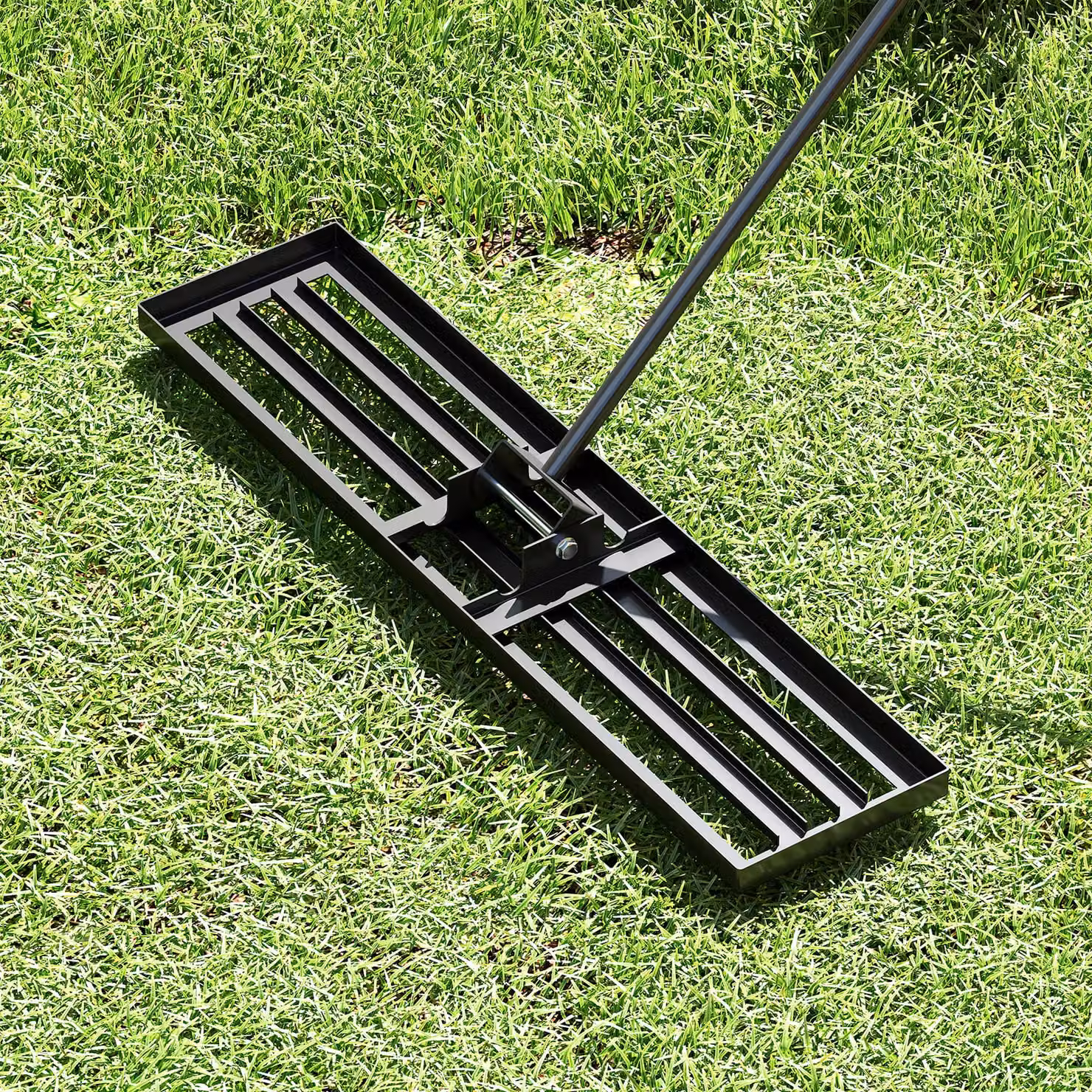 Gymax Heavy Duty Lawn Leveling Rake with Ergonomic Handle in Black – 5