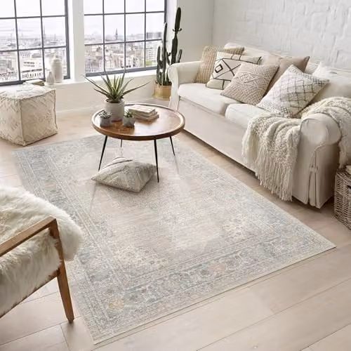 Desire Rugs Maia Orchid Floral Traditional Area Rug, Beige, W: 160 cm, D: 240 cm
