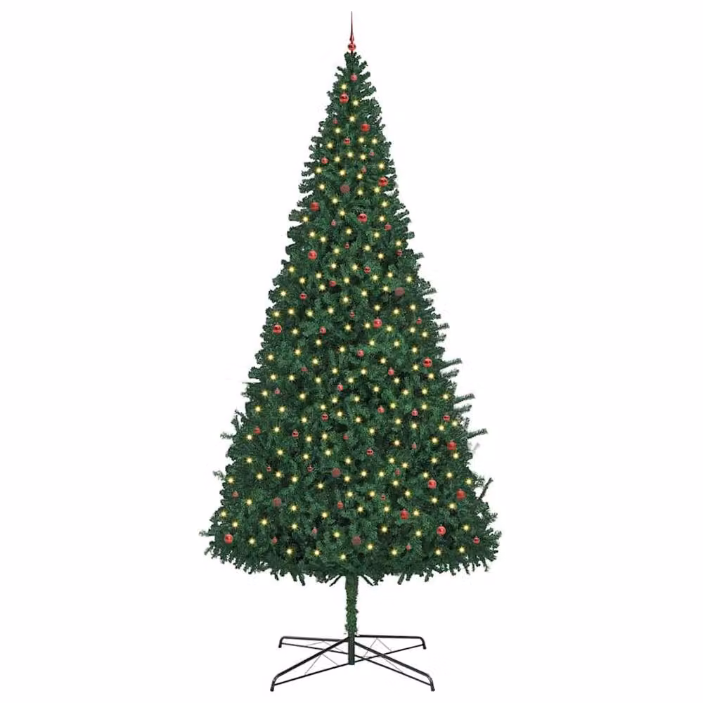 Berkfield Home Green 400 cm PVC Christmas Tree with Decorative String Lights – 2