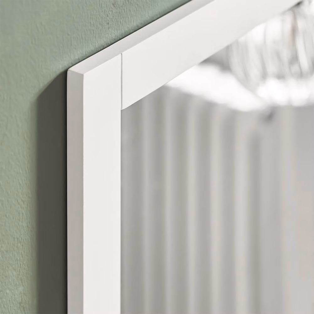 SoBuy Wall-Mounted White Bathroom Mirror Cabinet with Internal Shelves and Hinged Doors, Height: 90 cm – 4