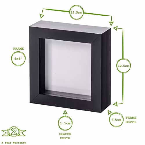 Nicola Spring White Square 3D Box Photo Frames, Pack of 2 – 2