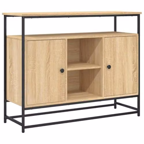 vidaXL Modern Sideboard in Sonoma Oak, Brown, W/D/H: 100 x 35 x 80 cm