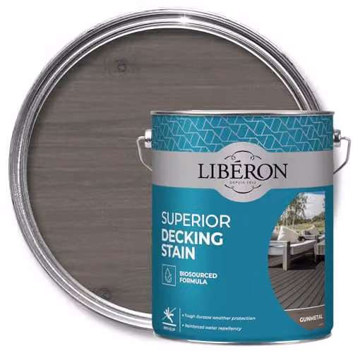 Libéron Superior Decking Stain for Exterior Wood, Gunmetal Grey, 5 l