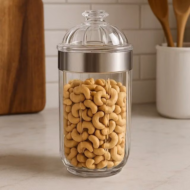 Orsina Maison by Premier Transparent Acrylic Canister with Silver Trim, W/D/H: 10 x 10 x 22 cm – 2