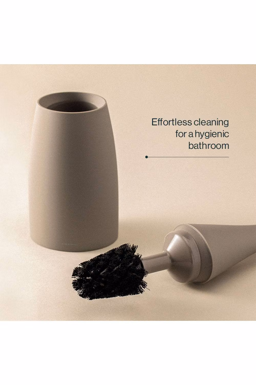 Cosmic Saku Collection Freestanding Toilet Brush and Holder in Beige – 2