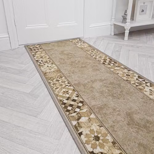 runrug Murcia Loop Pile Hallway Runner Rug, Brown, W: 80 cm, L: 420 cm