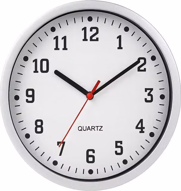 MantraRaj Modern Round Silent Quartz Wall Clock, Black, Diameter: 22.86 cm