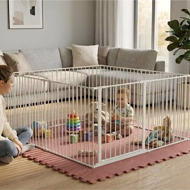 Safetots Multi-panel Play Den with Soft Foam Play Mat, Black, White and Green, W: 144 cm, D: 105 cm, H: 70 cm