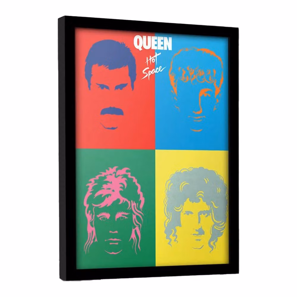 Queen Hot Space Multicolour Framed Abstract Typography Poster – 3