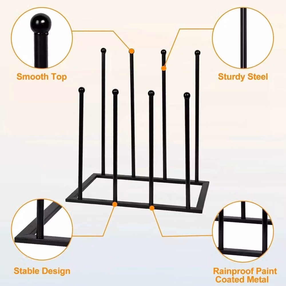 KORVIXA Metal Welly Boots Stand Rack in Black, Holds 4 Pairs – 5