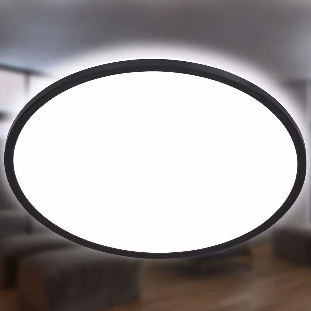 Briloner Modern Black LED Ceiling Panel with Cove Effect, Diameter: 48 cm – 2