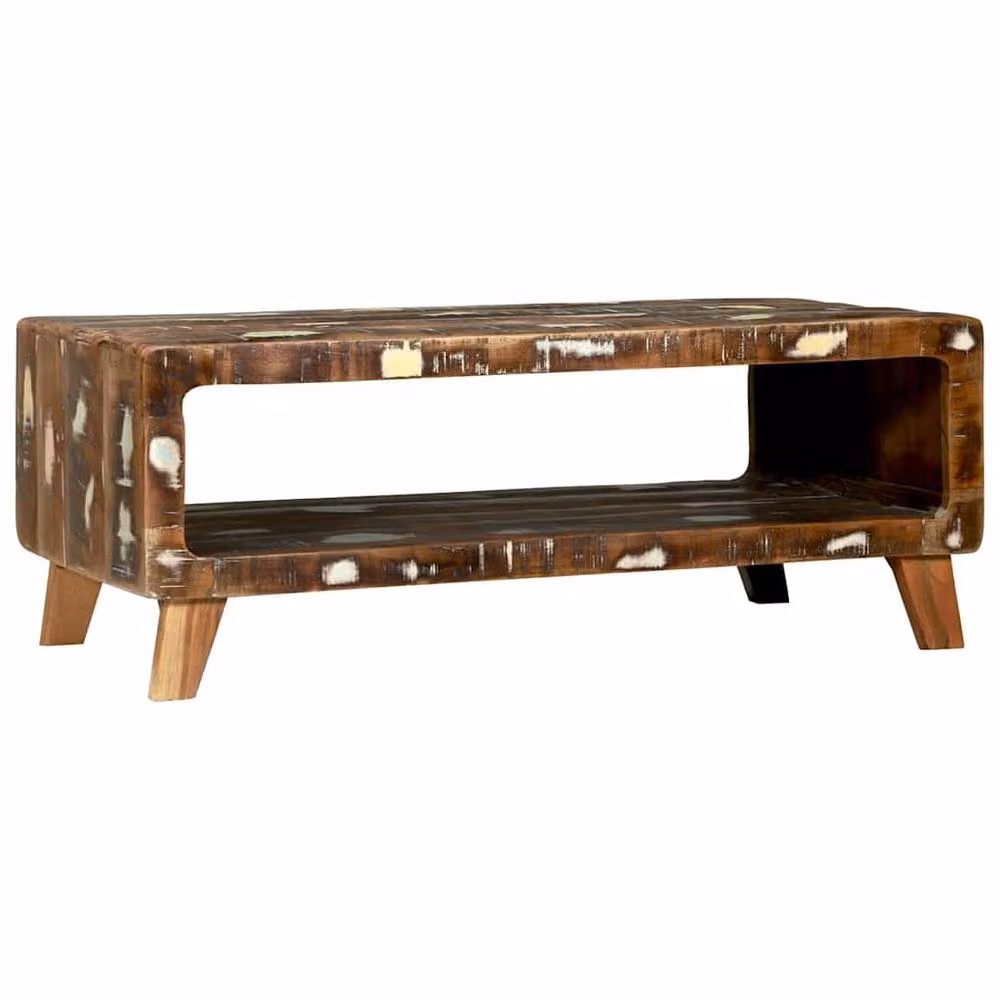 Berkfield Home Rustic Reclaimed Solid Wood Coffee Table, Brown, W: 90 cm, D: 50 cm, H: 35 cm – 2