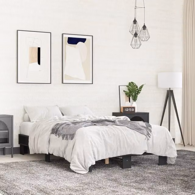 Berkfield Home Minimalist Bed Frame in Black, W/D/H: 140 x 200 cm – 1