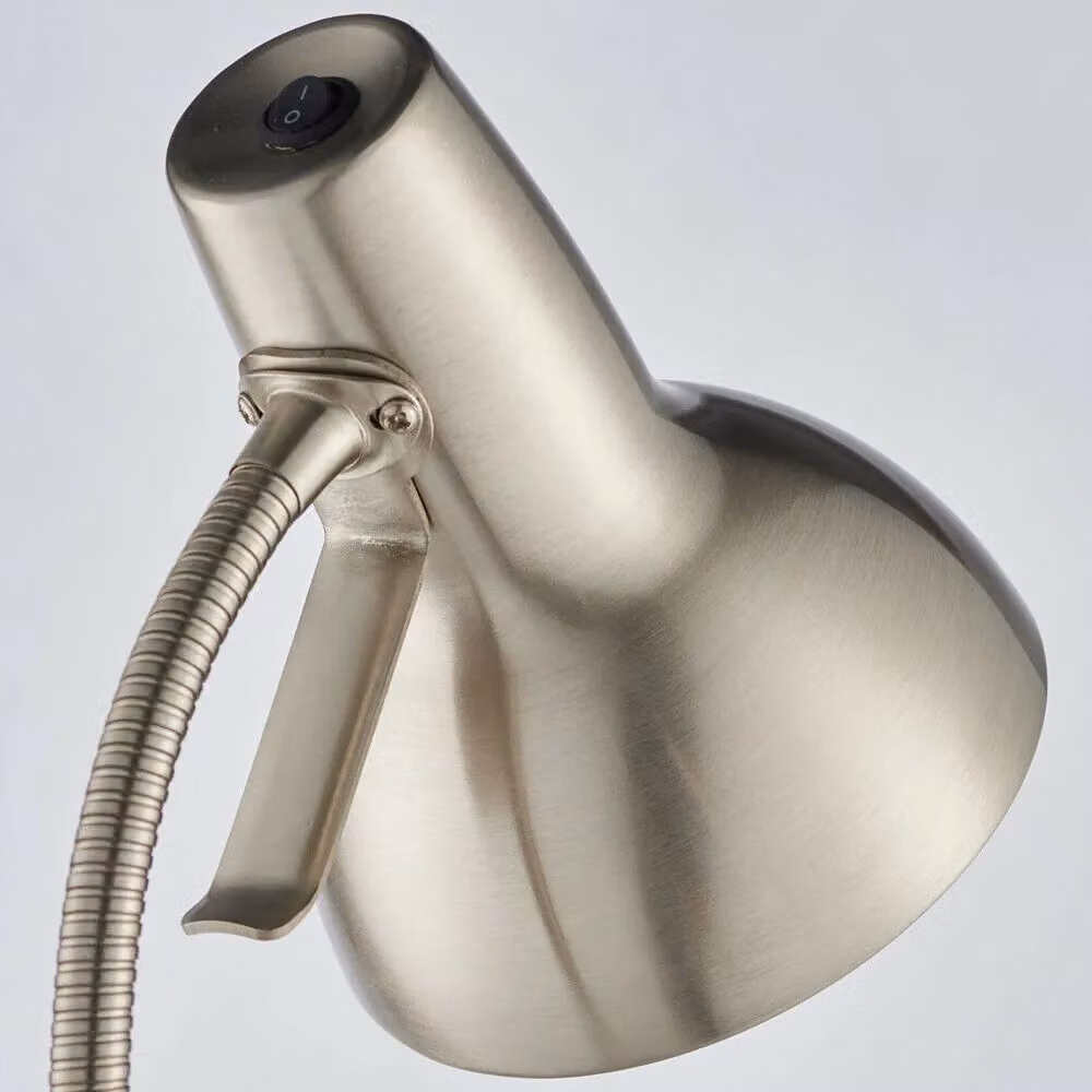 Loops Adjustable Standing Floor and Table Lamp Set in Silver and White – 2