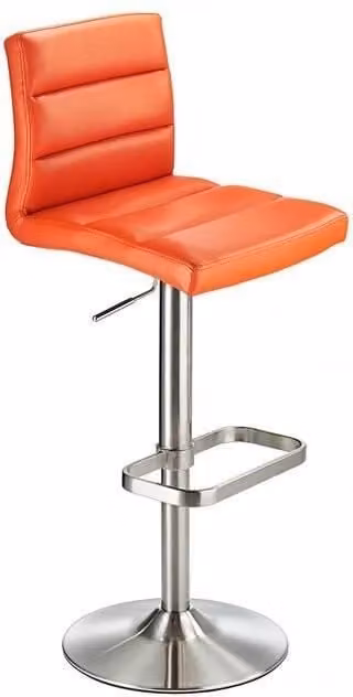 netfurniture Swank Adjustable Bar Stool in Orange and Silver