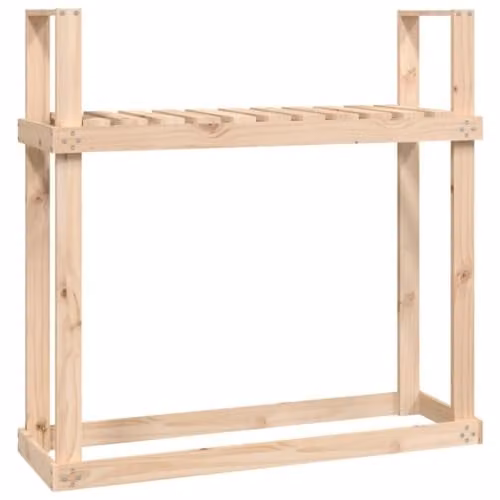 vidaXL Freestanding Pine Wood Firewood Rack, W/D/H: 110 x 35 x 108.5 cm