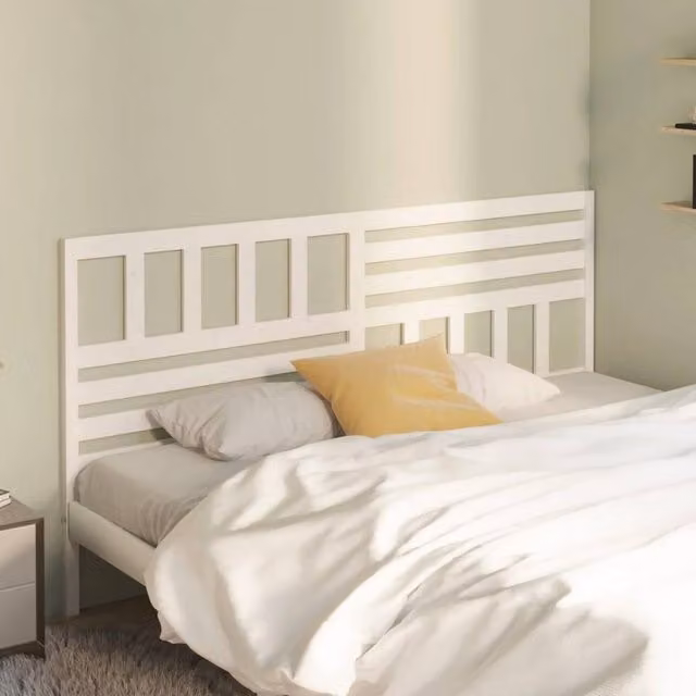 Berkfield Home Beautiful Bed Headboard in White Solid Pine Wood, W: 206 cm, D: 4 cm, H: 100 cm – 1