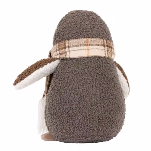 Paoletti Boucle Penguin Novelty Doorstop in Grey and White, H 30 x W 17 x D 18 cm – 2