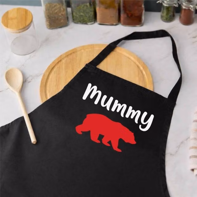 60 SECOND MAKEOVER Women's Mummy Bear Apron in Black