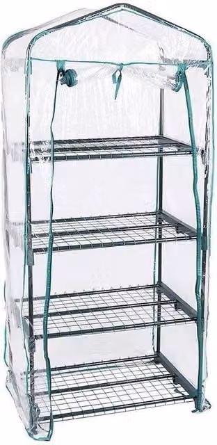 NESTLUNE 4 Tier Green Clear PVC Greenhouse Bag for Garden Plants, W/D/H: 120 x 90 x 155 cm – 1