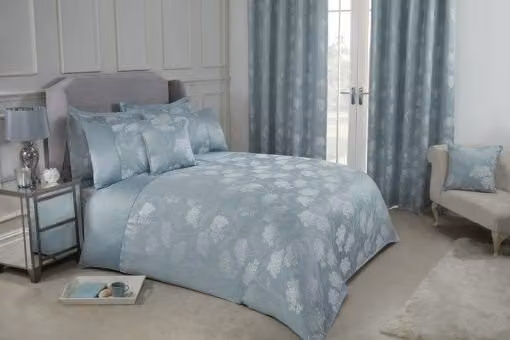 New Edge Blinds English Garden Blue Floral Jacquard Duvet Cover, 180 x 200 cm
