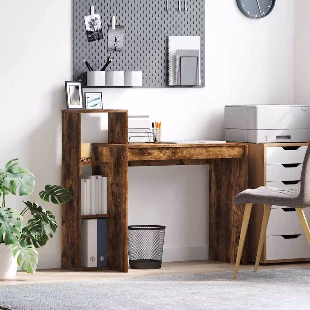 Berkfield Home Elegant Writing Desk in Smoked Oak Brown – 2