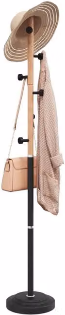Berkfield Home Industrial Post Tree Coat Stand in Matt Black, Height: 177 cm