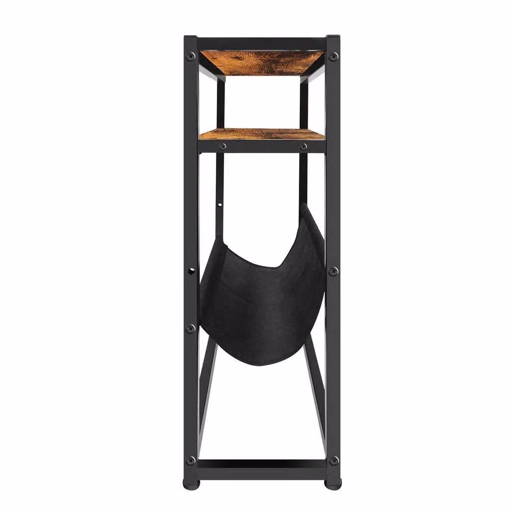 FLAVORA Slim Rustic Brown Wood Side Table W/D/H: 46 x 18 x 62.5 cm – 2
