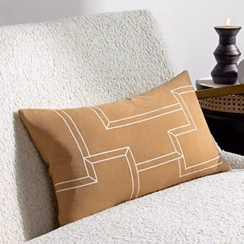 HOEM Marzena Brown Cotton Geometric Rectangular Cushion W/D/H: 50 x 30 x 30 cm – 4