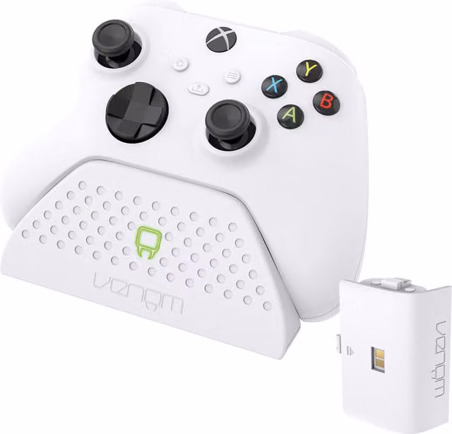 Venom Xbox Controller Charging Dock with Rechargeable Li-ion Battery Pack, White