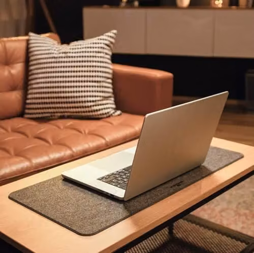 Durable Effect Soft Felt Desk Mat in Grey, W: 70 cm, D: 33 cm – 4