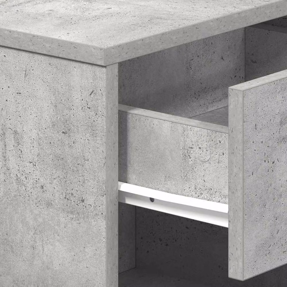 Berkfield Home Durable Bedside Cabinet with Drawer in Concrete Grey, W: 39 cm, D: 28 cm, H: 41 cm – 3
