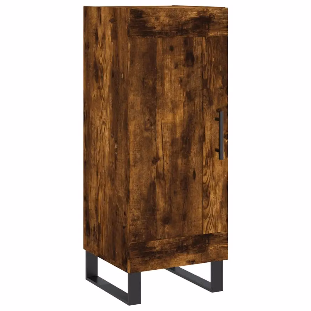 Berkfield Home Smoked Oak Sideboard in Brown, W/D/H: 34.5 x 34.0 x 90.0 cm – 2